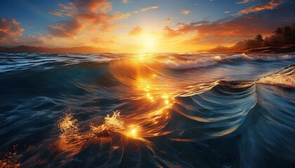 Wall Mural - sunset over the ocean