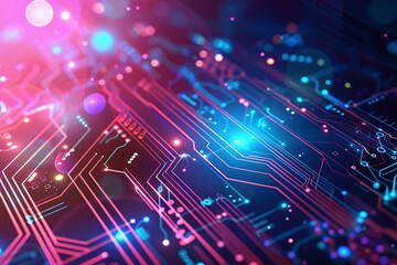 Aufkleber - Circuit board, technology background.