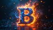 © natakot - The letter B bursts with vibrant flames and electric blue sparks, creating a stunning visual spectacle. This dynamic image captures the essence of energy and creativity, making it perfect for branding