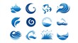 © joo - Blue wave icons, design elements, water symbols, ocean graphic, website asset