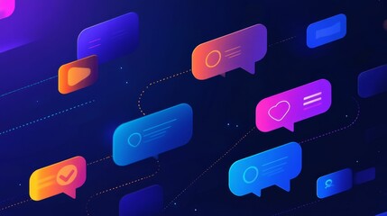 Abstract colorful communication network design.