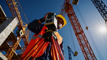 Aufkleber - Construction technology revolutionizes building site efficiency in modern architecture