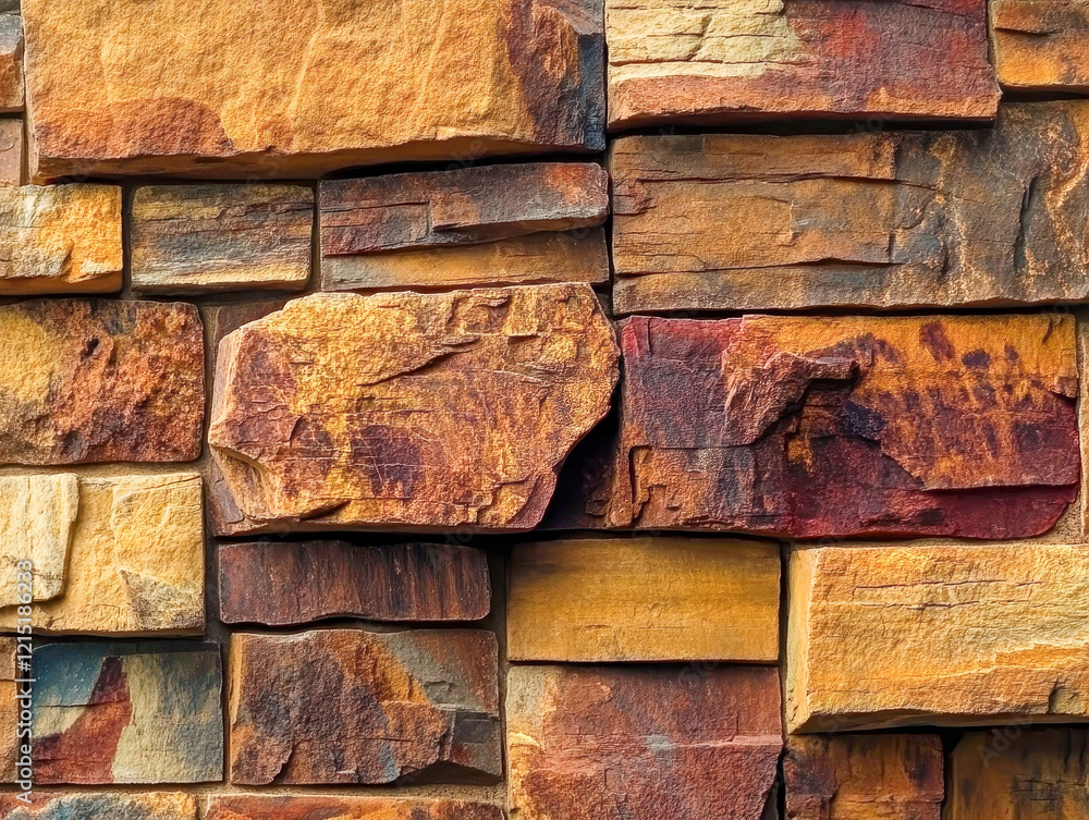 Decorative stone wall cladding showing rough texture surface Stock ...
