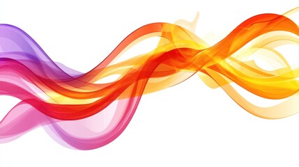 Wall Mural - Colorful abstract waves flow, white background, website header