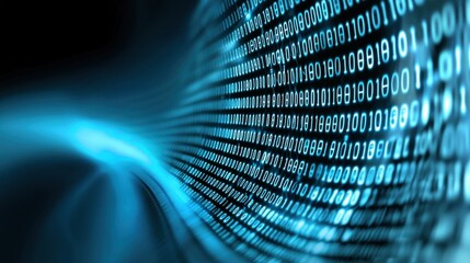 visualizing data flow through a dynamic matrix background filled with binary code and big data conce