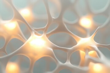 Wall Mural - abstract network with glowing nodes in organic pattern