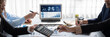 © Summit Art Creations - Business intelligence and data analysis concept. Analyst team working on financial data analysis dashboard on laptop screen as marketing indication for effective business strategic planning. Insight