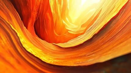 Wall Mural - A painting of a yellow and orange landscape with a curved line