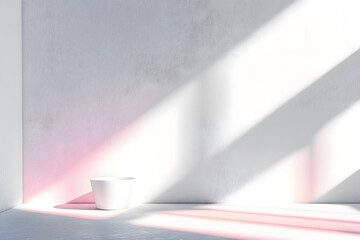 Wall Mural - wall interior background, studio and backdrops show products.with shadow from window color white and
