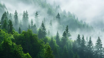  Misty Mountain Forest Of Evergreen Trees