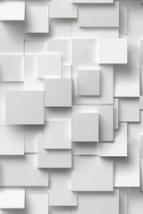 Wall Mural - Modern graphic design with white blocks forming an abstract pattern on a gray surface.