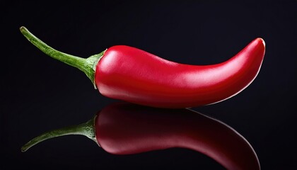 Poster - Red hot chili pepper on a black background