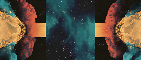 Wall Mural - celestial inspired abstract patterns featuring cosmic dust and otherworldly elements