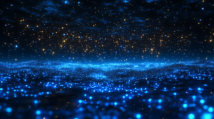 starry sky background, blue night sky full of stars, glowing stars in the dark space, starry backgro
