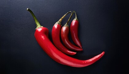 Poster - Red hot chili peppers on a black background