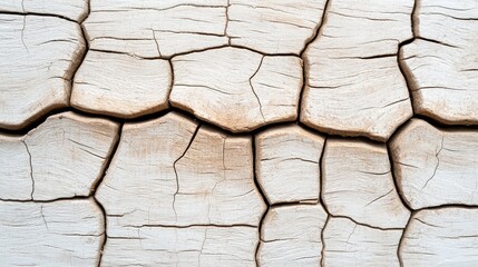 Wall Mural - Close up of a cracked surface showing detailed texture and pattern of damage