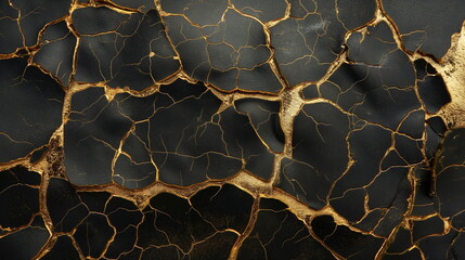 Leather with a pattern of golden cracks like a pre_002
