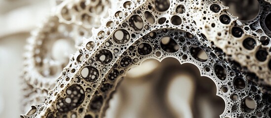 Abstract fractal swirls, beige tones, close-up, blurred background, design texture