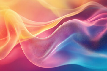 Poster - Abstract pastel wave background, colorful mesh, flowing digital art, vibrant gradient.