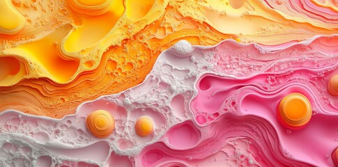 Wall Mural - an abstract background imbued with lush colors and organic patterns, where mesmerizing waves ripple 