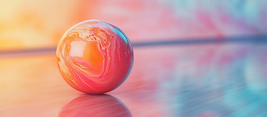 Wall Mural - abstract colorful sphere on reflective surface