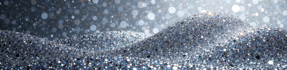 Wall Mural - Dense silver glitter texture, luxurious and glamorous , shimmer, backdrop, light