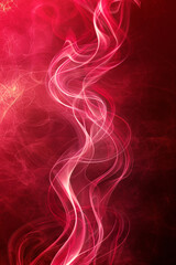 Aufkleber - Ethereal red smoke forms a mesmerizing undulating design against a dark backdrop