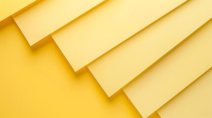 Fototapete - Abstract yellow paper sheets background forming diagonal lines with soft lighting