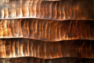 Poster - Textured metallic surface with undulating waves, showing rich brown and copper tones.