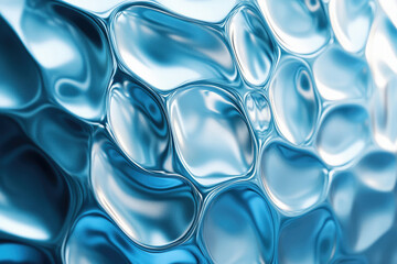 Aufkleber - Abstract image of flowing, liquid-like blue shapes creating a mesmerizing, textured pattern.