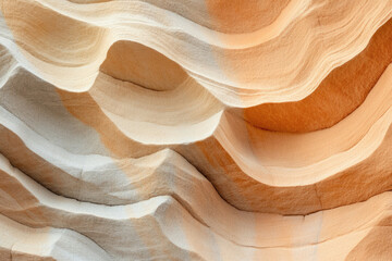 Aufkleber - Abstract sandstone rock formation with smooth, flowing curves and warm, earthy tones.