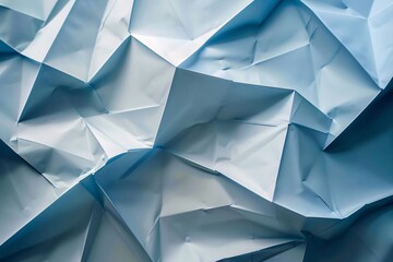 Fototapete - Background of a crumpled light blue paper sheet in full frame