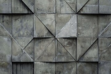 Poster - Seamless texture created by geometric concrete wall with triangle relief pattern