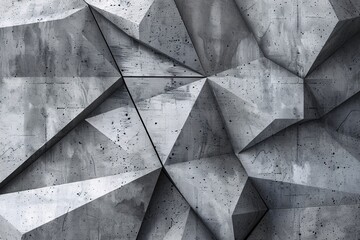 Poster - Geometric relief wall against abstract background