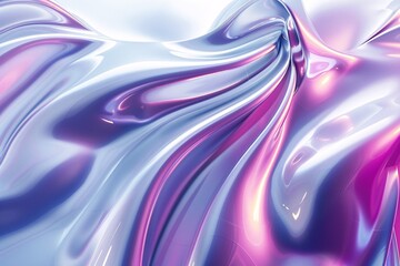 Aufkleber - Pink and purple abstract holographic background with flowing liquid waves