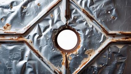 Weathered Metal Sheet with Circular Hole