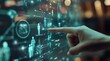 © lime - Corporate Management Interface on Digital Display, Showcasing Employee Arrangement with Blue Elegance,青の優雅さで従業員配置を示すデジタルディスプレイ上の企業管理インターフェース.Generative AI