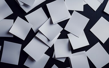 white papers scattered against a dark background, often used in presentations or note-taking visuals