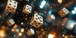 © arlisa - Dice falling; bokeh background; chance; gambling