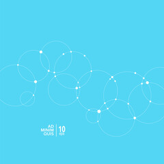 Fototapete - Abstract background with overlapping circles and dots. Chaotic motion