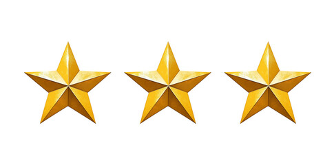 Wall Mural - a golden 3 star on a transparent background