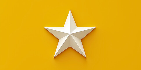 Wall Mural - a white five-pointed star on a yellow background