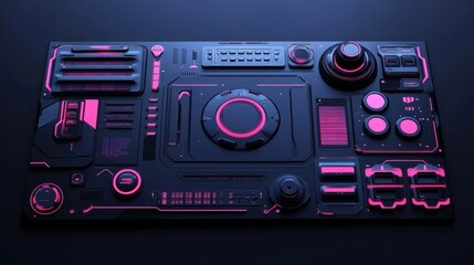 Game streaming panels and buttons in sci fi style. Vector cartoon set of live stream displays with techno borders for webcam video app. Ui design elements for show gaming process