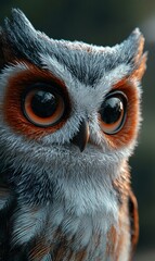 Canvas Print - A close-up of an owl's face. AI.