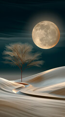Wall Mural - moon over the road. abstract background. perfect for phone screens, artistic projects, or digital de
