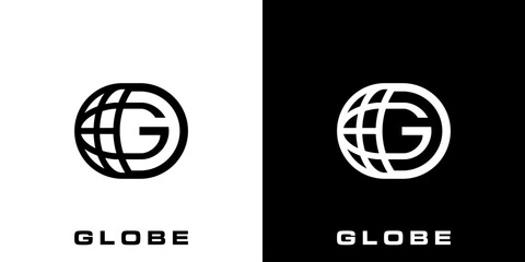 Wall Mural - Modern and simple logo design combining the letter G and a globe.