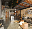 © murattellioglu - loft apartment interior, 3d render