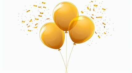 Wall Mural - celebrate with golden balloons glimmering and flying confetti perfect for any festive occasion or pa