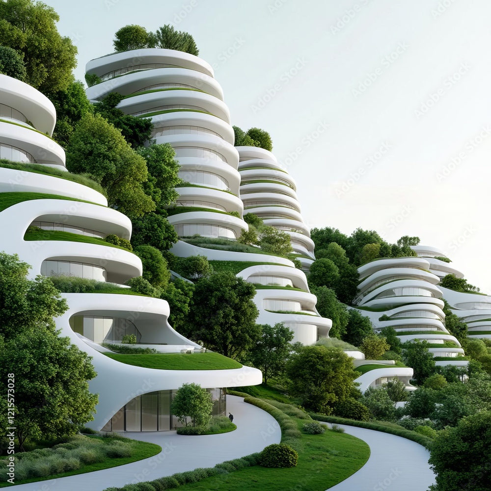 Architects presenting designs for a zero-energy city, focusing on ...