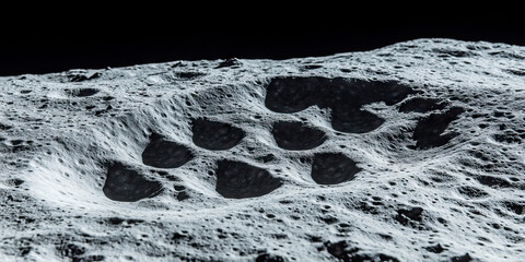 Wall Mural - Lunar Surface with Multiple Small Craters